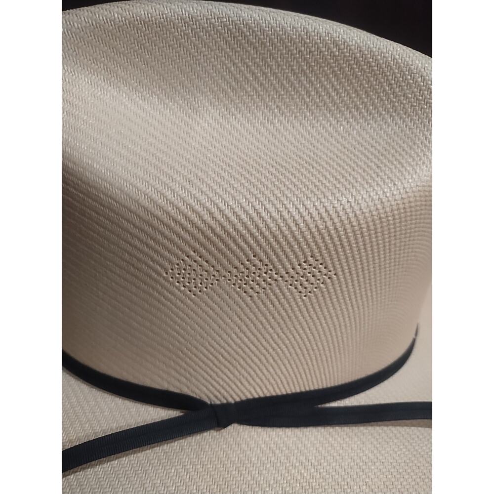 Alamo Hat Co 7 1/8 Khaki Beige USA Summer Lightweight Straw Cowboy Western Hat - Picture 2 of 9